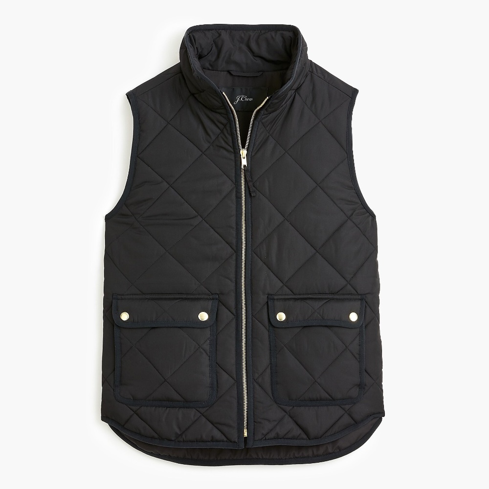 Brand New J. Crew Quilted Excursion Vest Black